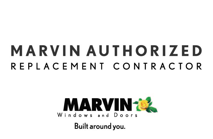 Marvin Windows and Doors authorized replacement contractor logo.