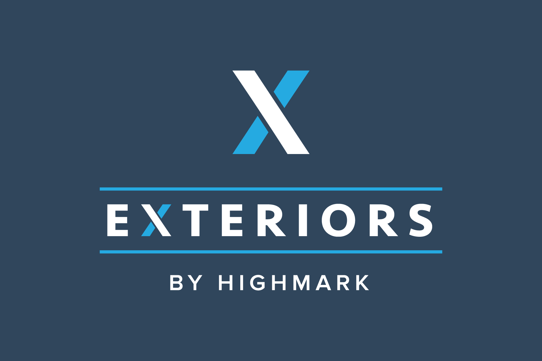 exteriors by highmark logo on dark blue